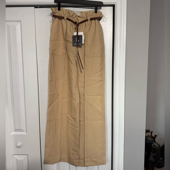 Chloe Pants - Chloé Tan Trousers with Brown Belt